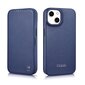 iCarer Leather iPhone 14 Plus Flip Magnetic MagSafe Blue (WMI14220715-BU) kaina ir informacija | Telefono dėklai | pigu.lt