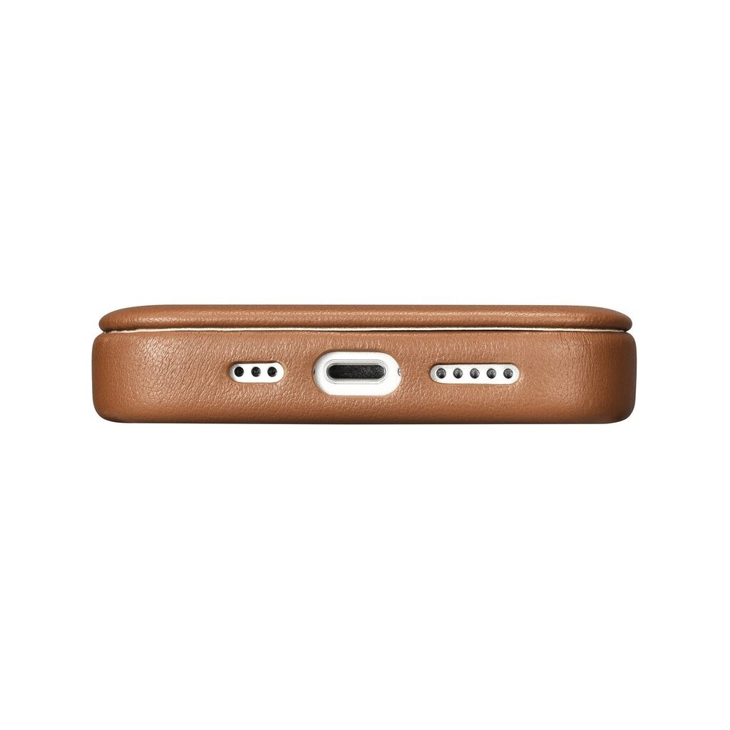 iCarer Leather iPhone 14 Pro Max Flip Magnetic MagSafe Leather Brown (WMI14220716-BN) kaina ir informacija | Telefono dėklai | pigu.lt