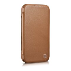 iCarer Leather iPhone 14 Pro Max Flip Magnetic MagSafe Leather Brown (WMI14220716-BN) kaina ir informacija | Telefono dėklai | pigu.lt