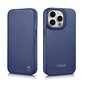 iCarer Leather iPhone 14 Pro Max Flip Magnetic MagSafe Blue (WMI14220716-BU) kaina ir informacija | Telefono dėklai | pigu.lt