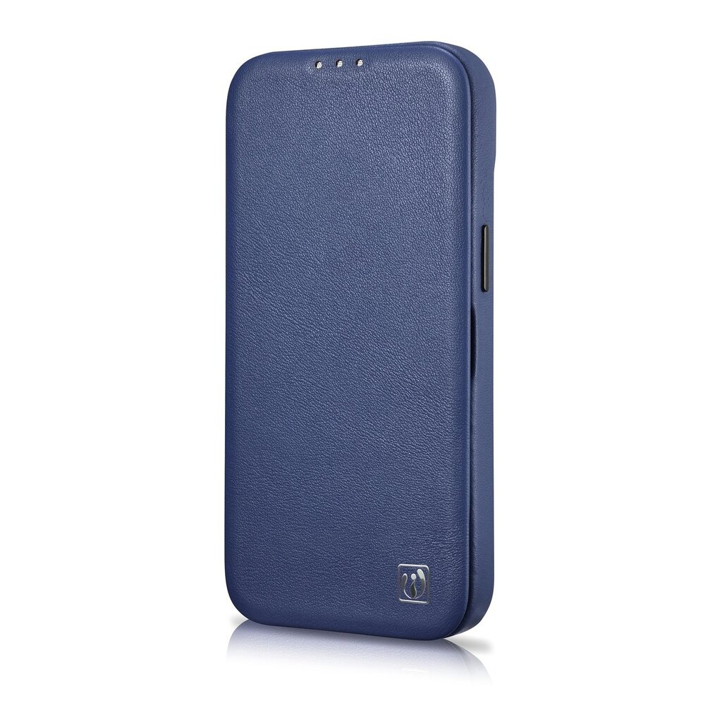 iCarer Leather iPhone 14 Pro Max Flip Magnetic MagSafe Blue (WMI14220716-BU) kaina ir informacija | Telefono dėklai | pigu.lt