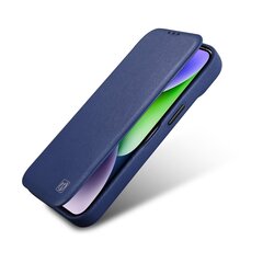 iCarer Leather iPhone 14 Pro Max Flip Magnetic MagSafe Blue (WMI14220716-BU) цена и информация | Чехлы для телефонов | pigu.lt