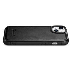 Кожаный чехол iCarer для iPhone 14 (совместим с MagSafe), черный (WMI14220717-BK) цена и информация | Чехлы для телефонов | pigu.lt