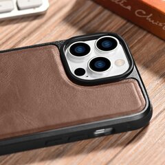 iCarer Leather iPhone 14 Pro (MagSafe compatible) brown (WMI14220718-BN) kaina ir informacija | Telefono dėklai | pigu.lt