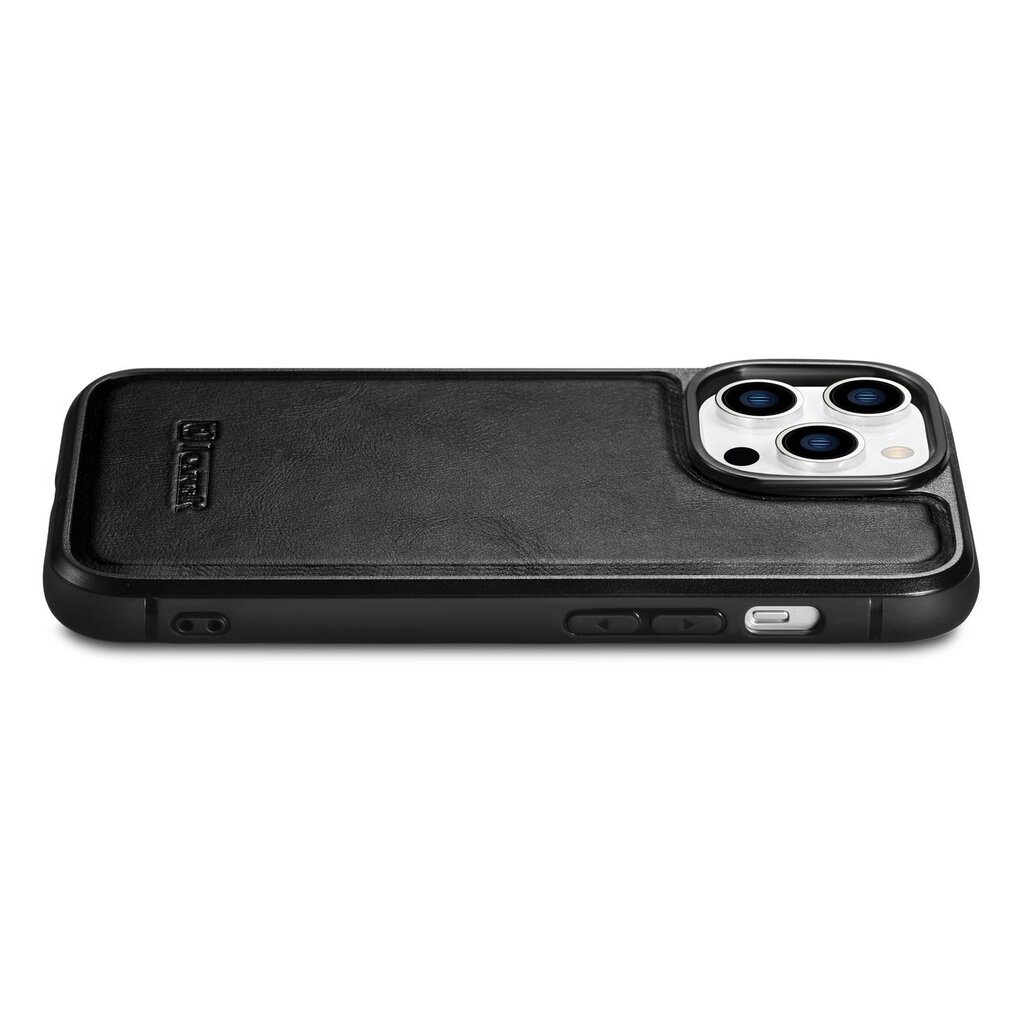 iCarer Leather iPhone 14 Pro Max (MagSafe Compatible) black (WMI14220720-BK) цена и информация | Telefono dėklai | pigu.lt