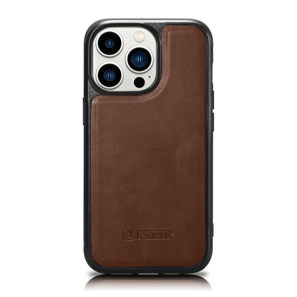 iCarer Leather iPhone 14 Pro Max (MagSafe compatible) brown (WMI14220720-BN) kaina ir informacija | Telefono dėklai | pigu.lt