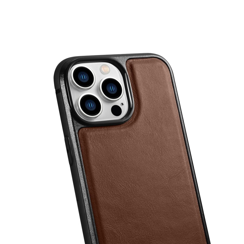 iCarer Leather iPhone 14 Pro Max (MagSafe compatible) brown (WMI14220720-BN) kaina ir informacija | Telefono dėklai | pigu.lt