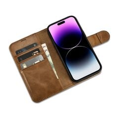 Чехол iCarer 2in1 для iPhone 14 Pro FlipAnti-RFID, коричневый (WMI14220722-TN) цена и информация | Чехлы для телефонов | pigu.lt