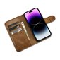 iCarer 2in1 iPhone 14 Pro Max FlipAnti-RFID Brown (WMI14220724-TN) kaina ir informacija | Telefono dėklai | pigu.lt