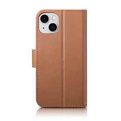 iCarer 2in1 iPhone 14 Flip Leather Anti-RFID Brown (WMI14220725-BN) kaina ir informacija | Telefono dėklai | pigu.lt