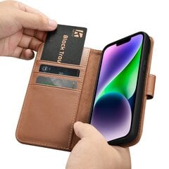 Чехол iCarer 2in1 для iPhone 14 Flip Leather Anti-RFID, коричневый (WMI14220725-BN) цена и информация | Чехлы для телефонов | pigu.lt