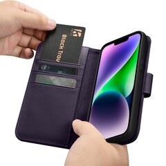 iCarer 2in1 iPhone 14 Plus Leather Flip Anti-RFID dark purple (WMI14220727-DP) цена и информация | Чехлы для телефонов | pigu.lt