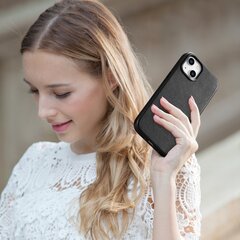 iCarer Leather iPhone 14 Plus black (MagSafe compatible) kaina ir informacija | iCarer Mobilieji telefonai, Foto ir Video | pigu.lt