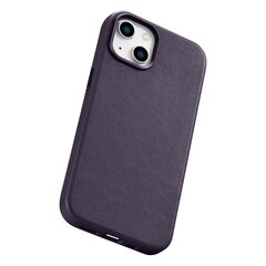 iCarer Leather iPhone 14 Plus dark purple (MagSafe compatible) kaina ir informacija | Telefono dėklai | pigu.lt