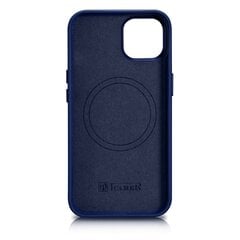 iCarer Leather iPhone 14 Plus blue (MagSafe compatible) kaina ir informacija | Telefono dėklai | pigu.lt