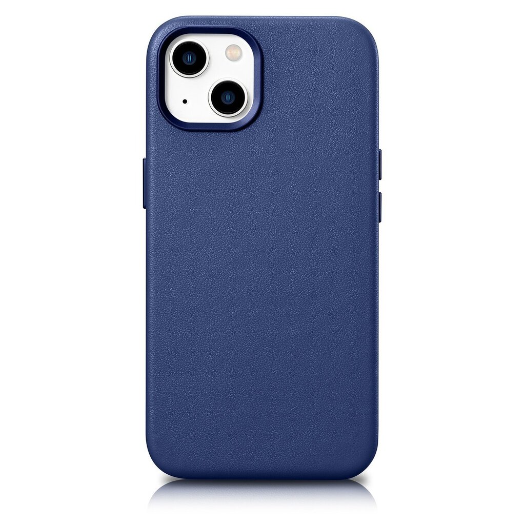 iCarer Leather iPhone 14 Plus blue (MagSafe compatible) kaina ir informacija | Telefono dėklai | pigu.lt
