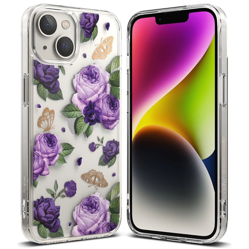 Ringke Fusion iPhone 14 Plus transparent (Purple rose) (FD637E29) цена и информация | Telefono dėklai | pigu.lt