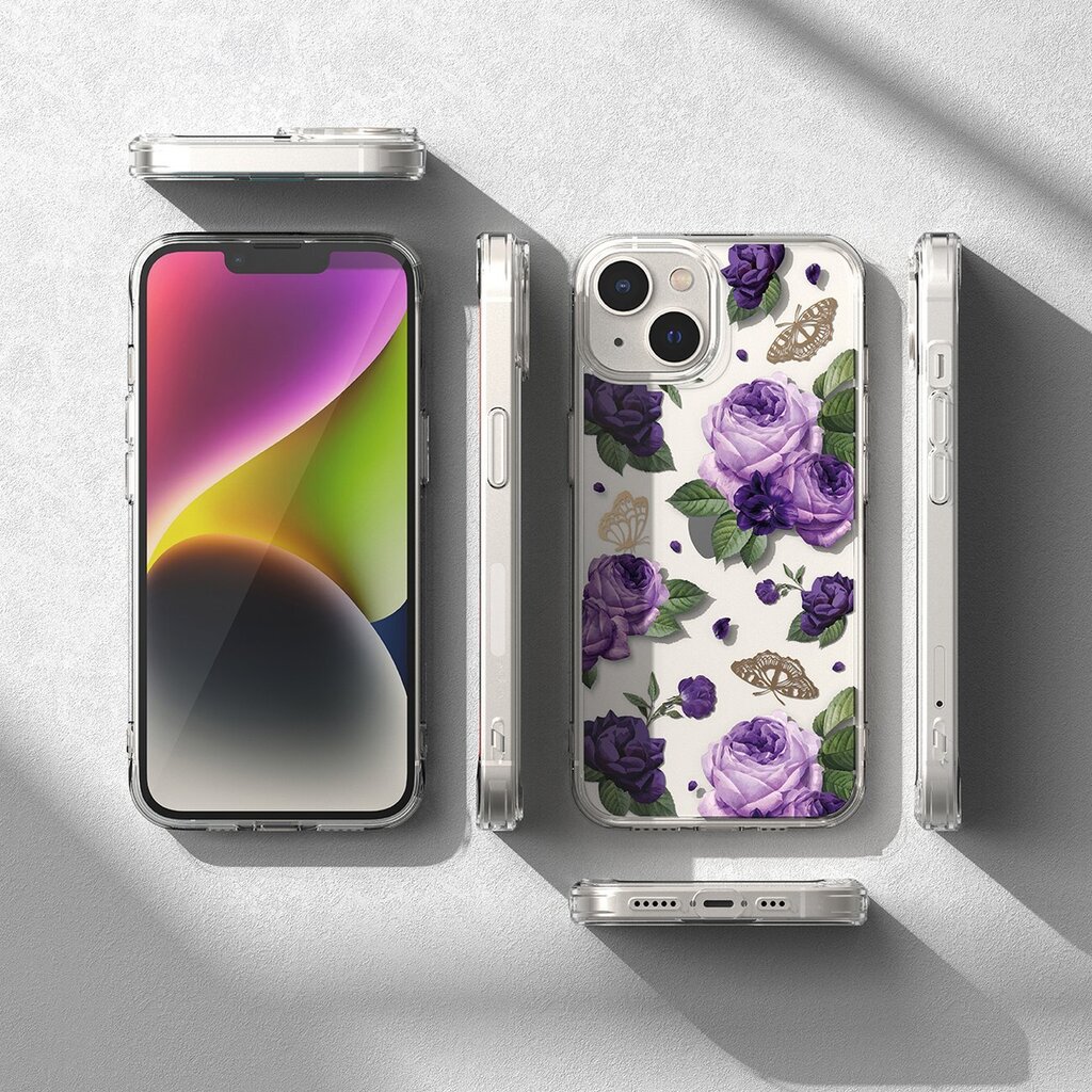 Ringke Fusion iPhone 14 Plus transparent (Purple rose) (FD637E29) цена и информация | Telefono dėklai | pigu.lt
