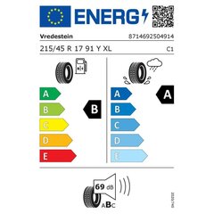 Automobilio padanga Vredestein ULTRAC 215/45YR17 kaina ir informacija | Vasarinės padangos | pigu.lt