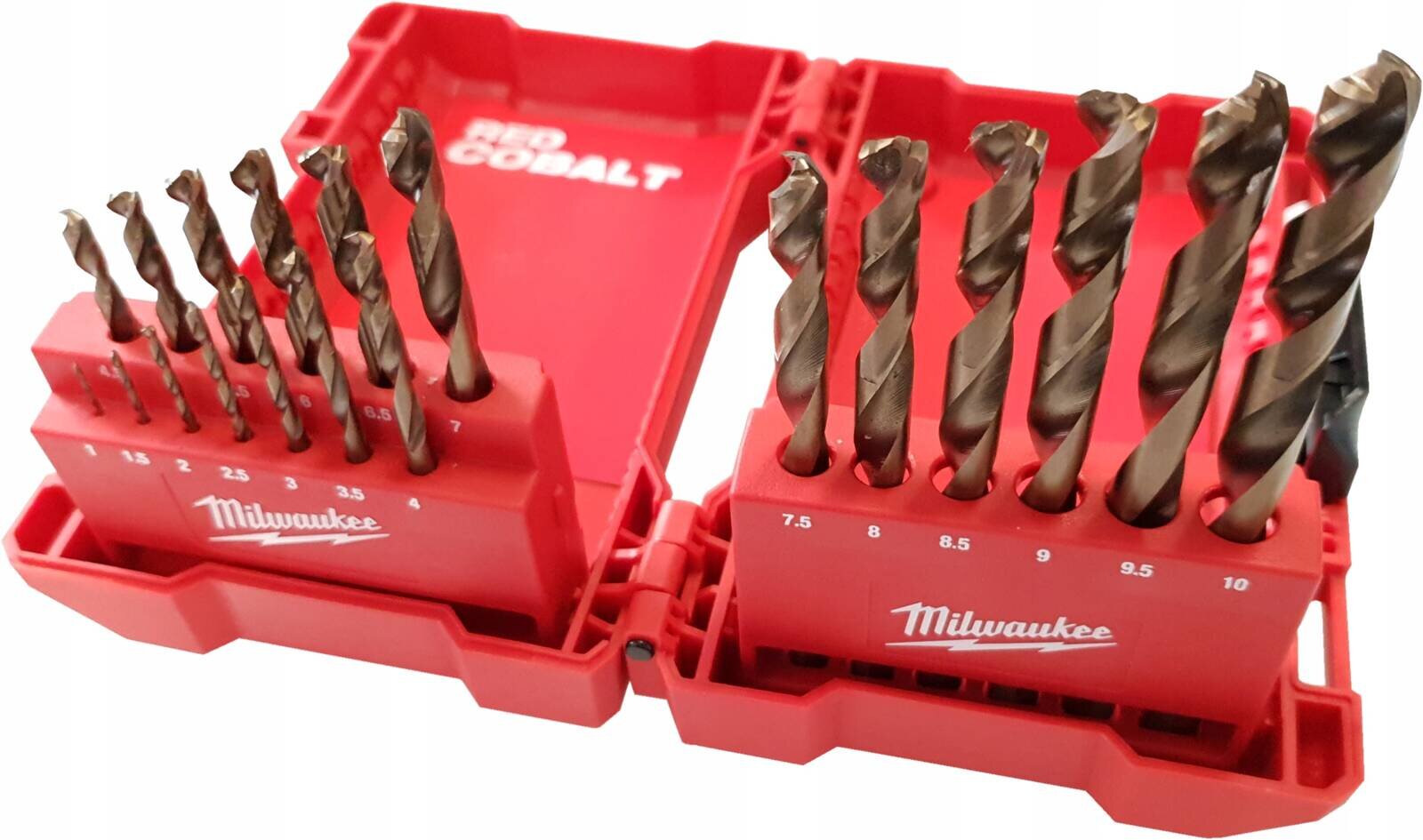 Grąžtų komplektas metalui HSS-G Red Cobalt, 1 - 10 mm (19 vnt.) Milwaukee 4932352470 цена и информация | Mechaniniai įrankiai | pigu.lt