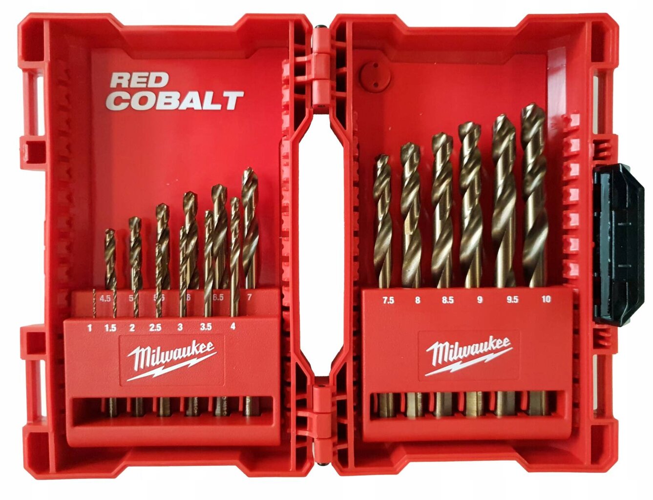 Grąžtų komplektas metalui HSS-G Red Cobalt, 1 - 10 mm (19 vnt.) Milwaukee 4932352470 kaina ir informacija | Mechaniniai įrankiai | pigu.lt