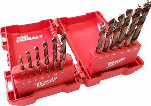 Grąžtų komplektas metalui HSS-G Red Cobalt, 1 - 10 mm (19 vnt.) Milwaukee 4932352470 цена и информация | Механические инструменты | pigu.lt