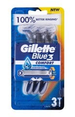 Vienkartiniai skustuvai vyrams Gillette Blue 3 3 vnt. kaina ir informacija | Skutimosi priemonės ir kosmetika | pigu.lt