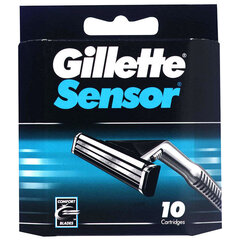 Skustuvo galvutės Gillette Sensor 10 vnt. kaina ir informacija | Skutimosi priemonės ir kosmetika | pigu.lt