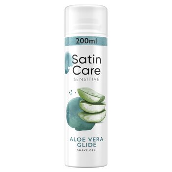 Skutimosi gelis moterims Gillette Satin Care Sensitive Aloe Vera Glide, 200 ml kaina ir informacija | Skutimosi priemonės ir kosmetika | pigu.lt