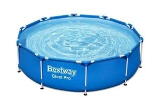 „Bestway Steel Pro Frame Pool“ apvalus 305x76 cm plieniniu karkasu baseinu komplektas su filtro pompa melyna 11881 цена и информация | Бассейны | pigu.lt