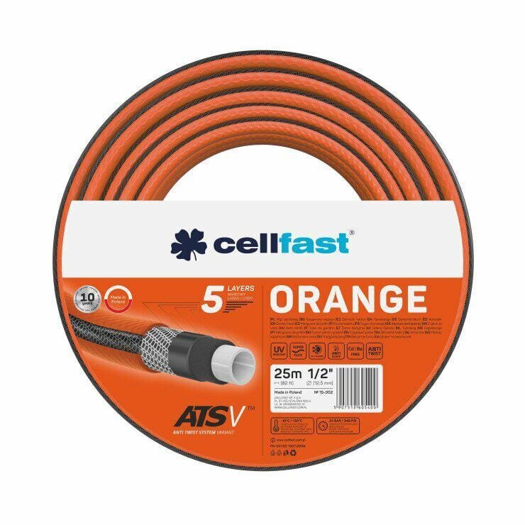 Laistymo žarna Cellfast Orange, 65 m цена и информация | Laistymo įranga, purkštuvai | pigu.lt