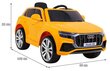 Vienvietis vaikiškas elektromobilis Audi Q8 Lift, geltonas цена и информация | Elektromobiliai vaikams | pigu.lt