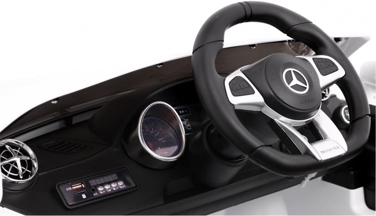 Vienvietis vaikiškas elektromobilis Mercedes AMG SL65, baltas kaina ir informacija | Elektromobiliai vaikams | pigu.lt