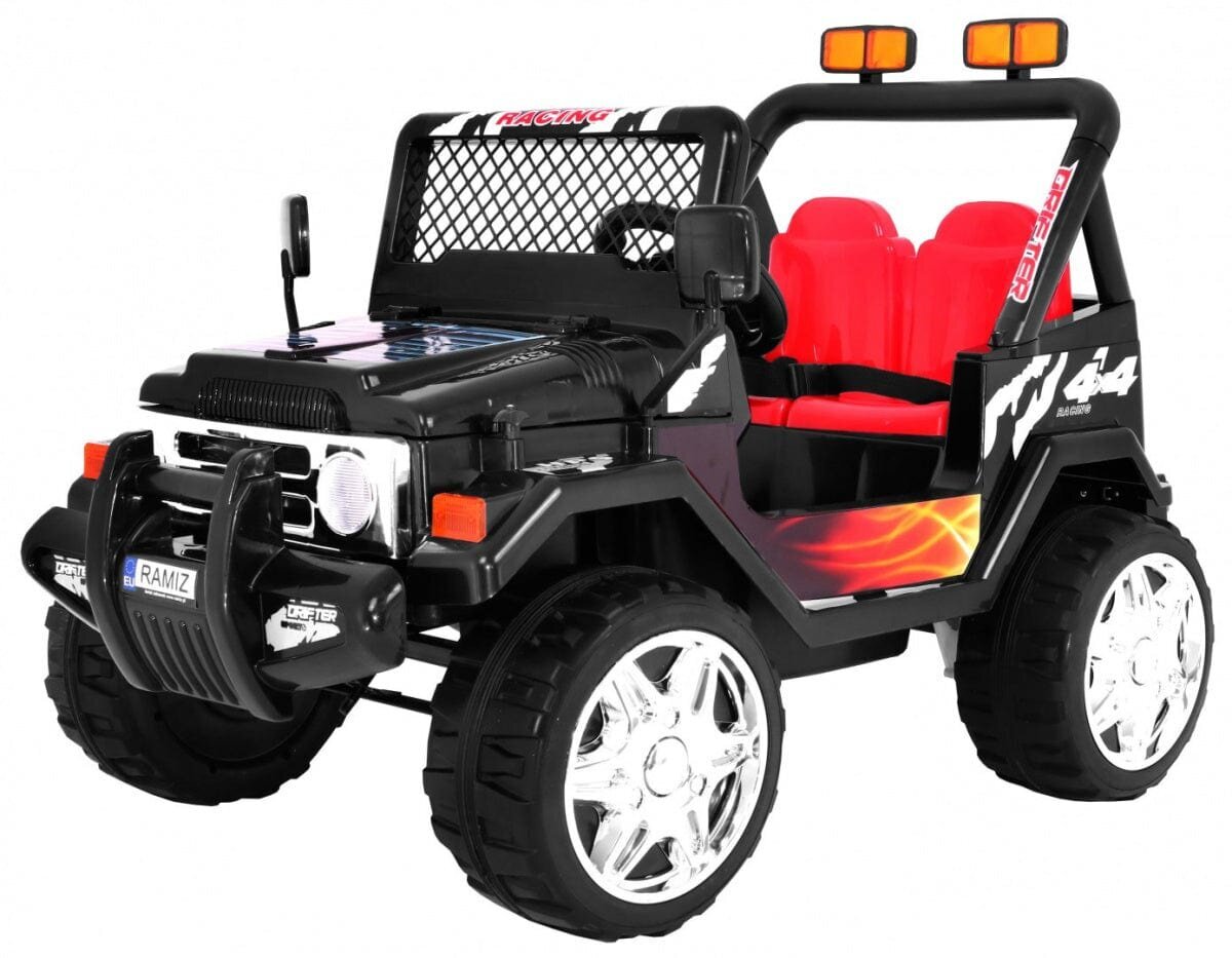 Vienvietis vaikiškas elektromobilis Ramiz Raptor, juodas kaina ir informacija | Elektromobiliai vaikams | pigu.lt