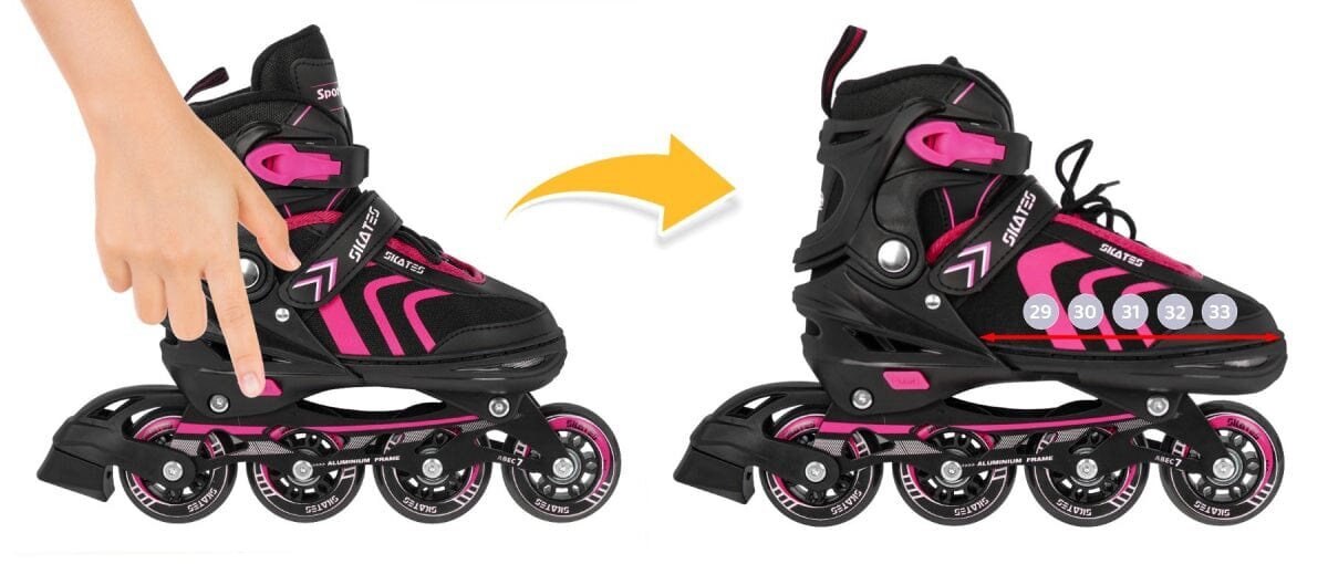 Riedučiai SporTrike Skates 4in1, rožiniai цена и информация | Riedučiai | pigu.lt