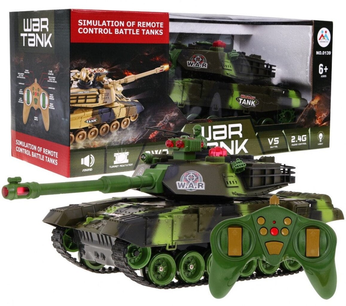 Radijo bangomis kontroliuojamas žaislinis tankas žalios spalvos kaina ir informacija | Žaislai berniukams | pigu.lt