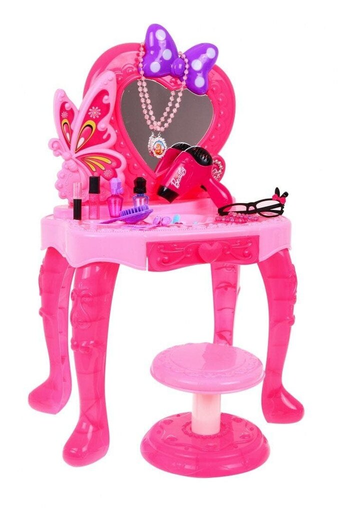 Tualetinis staliukas su aksesuarais V95808, rožinis kaina ir informacija | Žaislai mergaitėms | pigu.lt