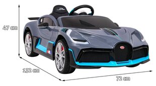 Vienvietis vaikiškas elektromobilis Bugatti Divo, pilkas kaina ir informacija | Elektromobiliai vaikams | pigu.lt