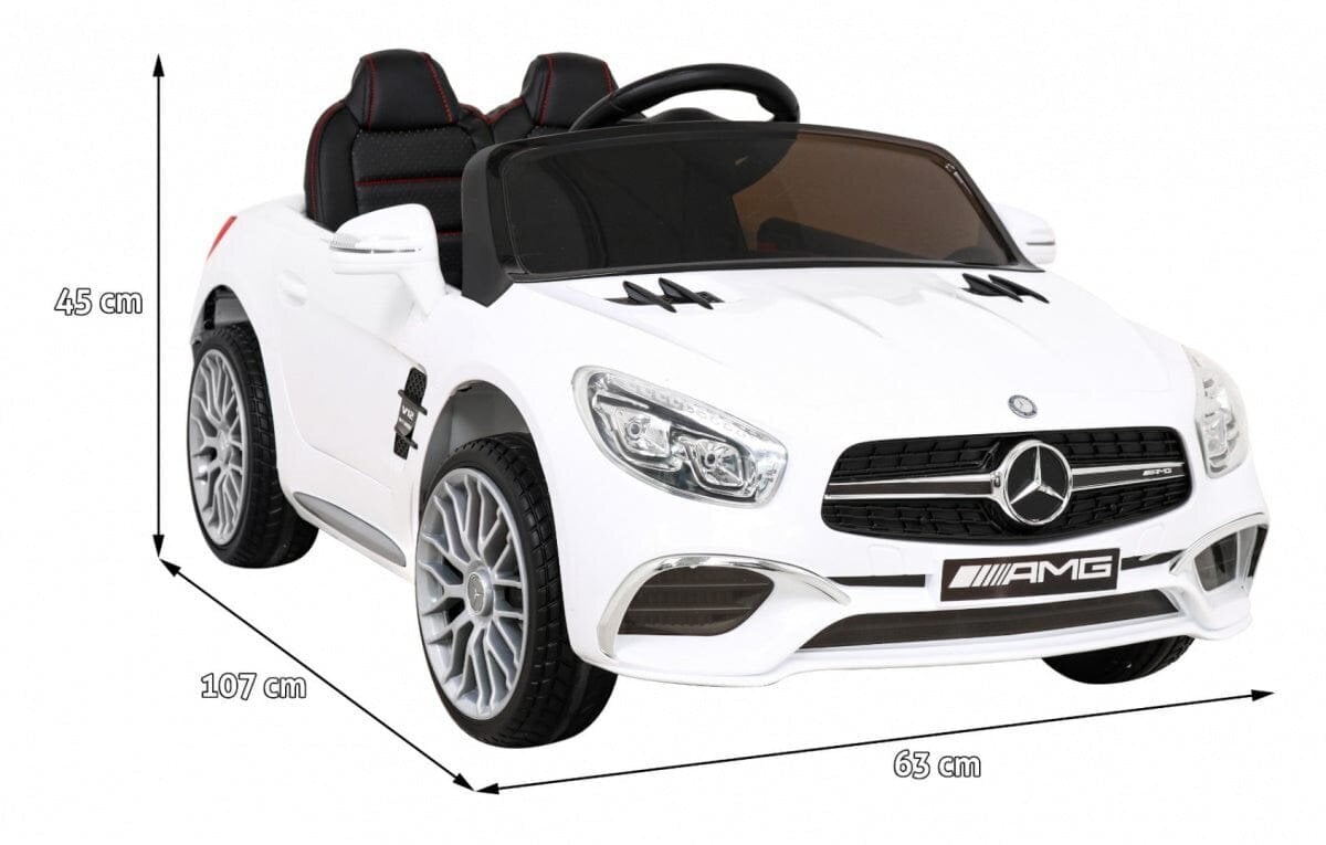 Vienvietis vaikiškas elektromobilis Mercedes Benz AMG SL65 S, baltas kaina ir informacija | Elektromobiliai vaikams | pigu.lt