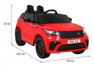 Vienvietis vaikiškas elektromobilis Range Rover Velar, raudonas цена и информация | Электромобили для детей | pigu.lt