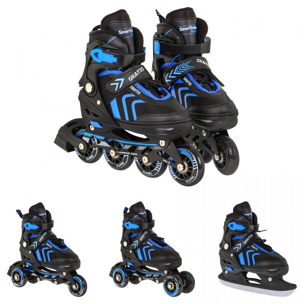 Riedučiai SporTrike Skates 4in1, mėlyni цена и информация | Riedučiai | pigu.lt