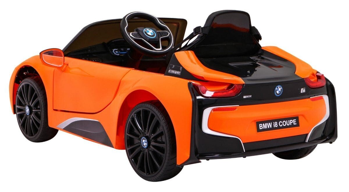Vienvietis vaikiškas elektromobilis BMW I8 Lift, oranžinis kaina ir informacija | Elektromobiliai vaikams | pigu.lt