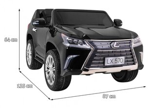 Dvivietis vaikiškas elektromobilis Lexus LX570, juodas kaina ir informacija | Elektromobiliai vaikams | pigu.lt