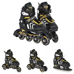 Riedučiai SporTrike Skates 4in1, geltoni цена и информация | Роликовые коньки | pigu.lt