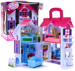 Sulankstomas lėlių namas su baldais ir priedais цена и информация | Игрушки для девочек | pigu.lt