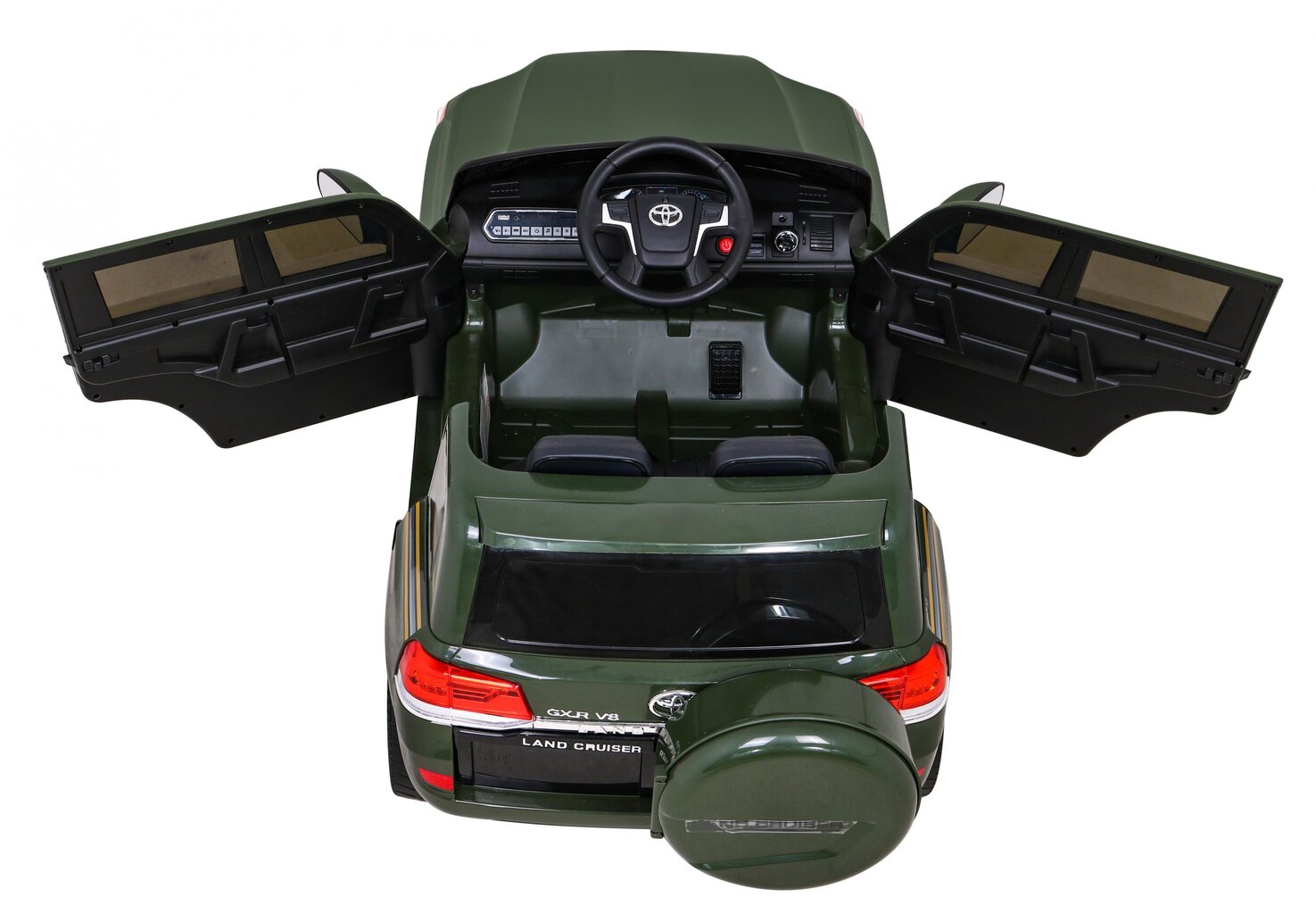 Vienvietis vaikiškas elektromobilis Toyota Land Cruiser, žalias kaina ir informacija | Elektromobiliai vaikams | pigu.lt