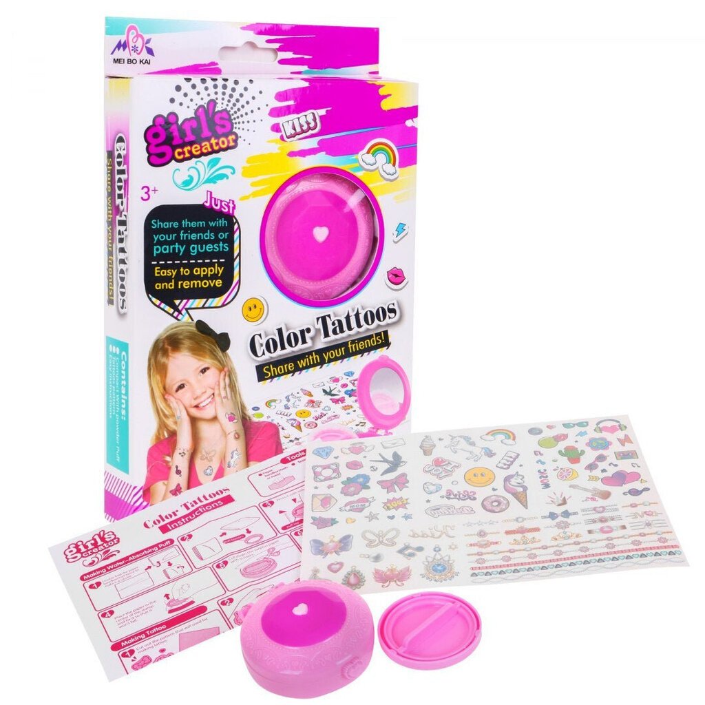 Tatuiruočių rinkinys vaikams Girls Creator RMZ Color Tattoos, 1 vnt. цена и информация | Kosmetika vaikams ir mamoms | pigu.lt