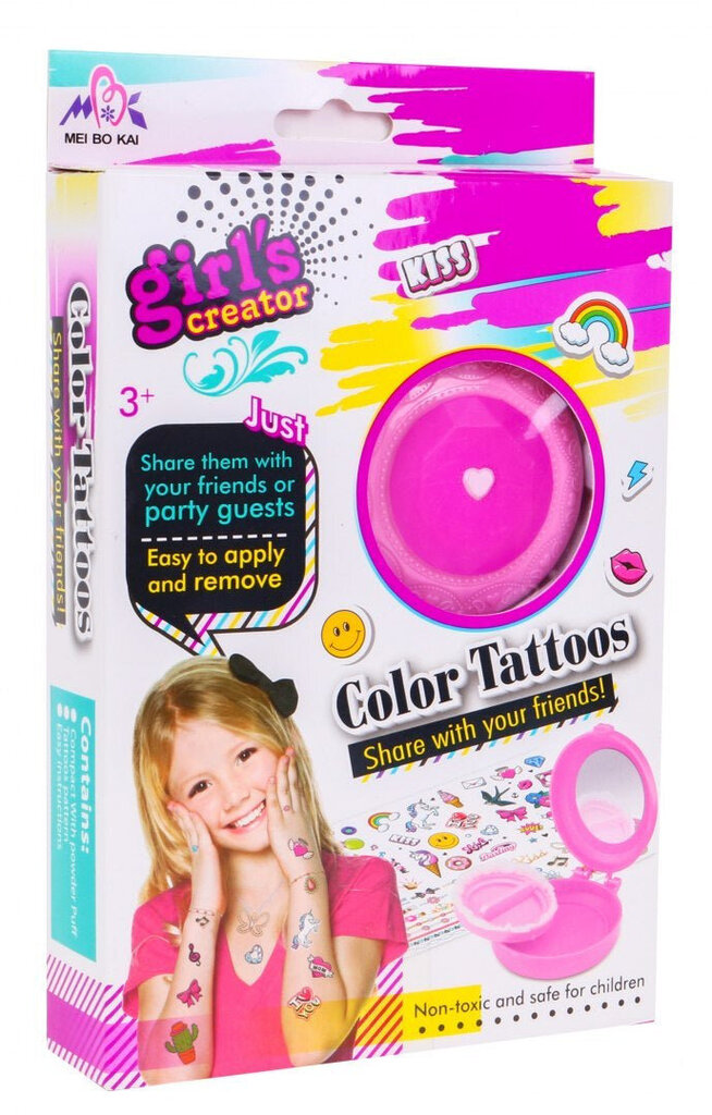 Tatuiruočių rinkinys vaikams Girls Creator RMZ Color Tattoos, 1 vnt. цена и информация | Kosmetika vaikams ir mamoms | pigu.lt