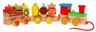 Medinis kaladėlių rinkinys - traukinukas kaina ir informacija | Žaislai berniukams | pigu.lt