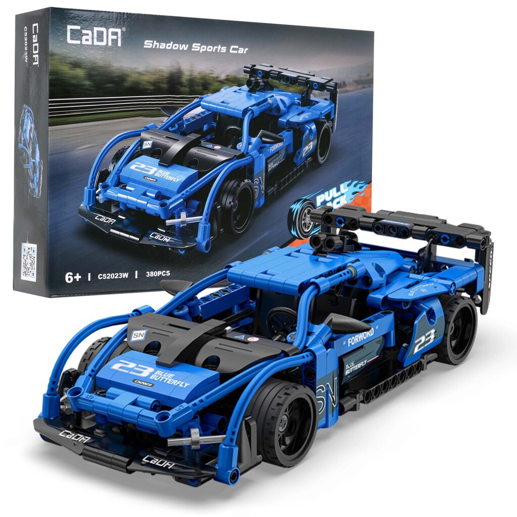 Konstruktorius sportinis automobilis Cada, mėlynas, 380d. kaina ir informacija | Žaislai berniukams | pigu.lt